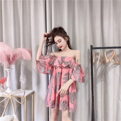 Γυναικείο καλοκαιρινό φόρεμα με χαραγμένα μανίκια