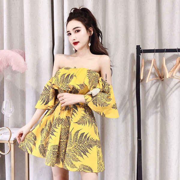 Γυναικείο καλοκαιρινό φόρεμα με χαραγμένα μανίκια 