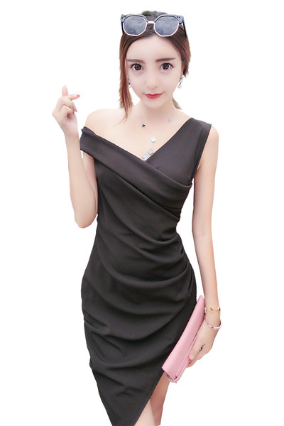 Κομψό γυναικείο φόρμα με ντεκολτέ σε σχήμα V σε δύο χρώματα