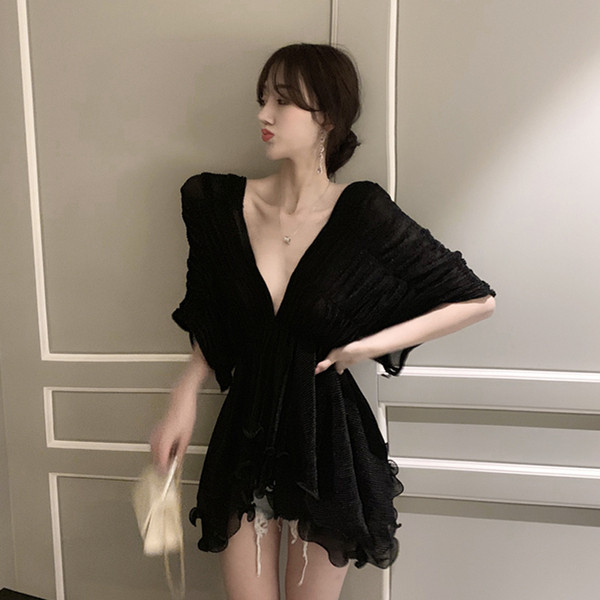 Elegáns női ing két színben V-nyakkal