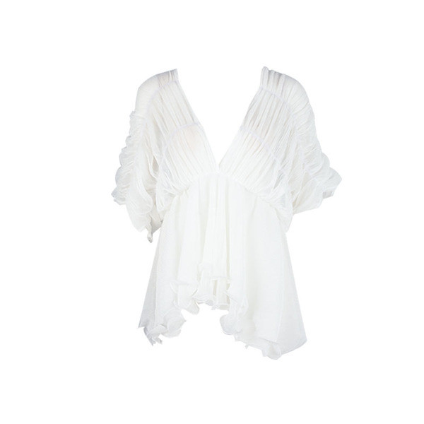 Elegáns női ing két színben V-nyakkal