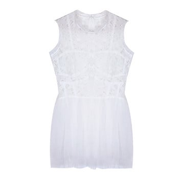 Елегантна дамска рокля с дантела и тюл