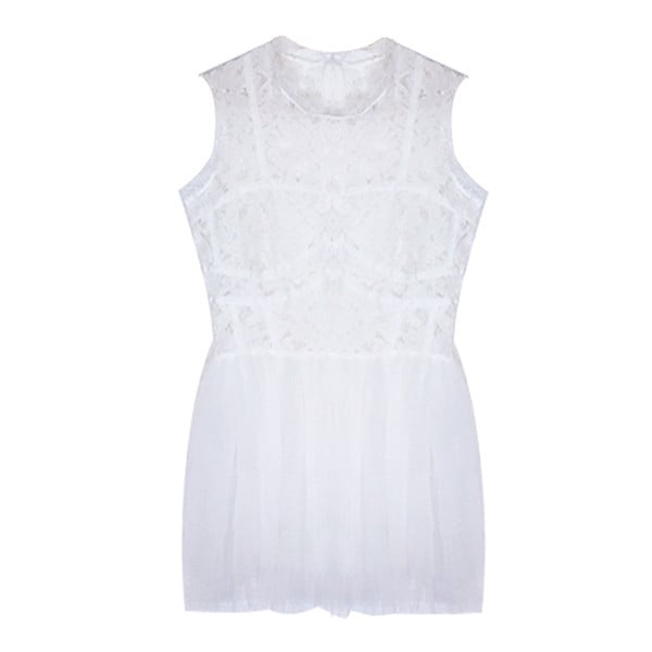 Елегантна дамска рокля с дантела и тюл