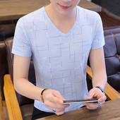 Modern férfi póló három színben V-nyakkal