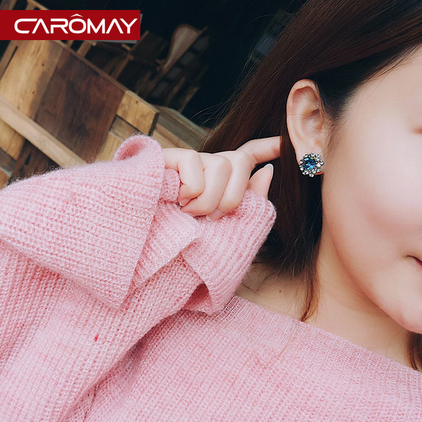 Női fülbevaló kövekkel, három színben