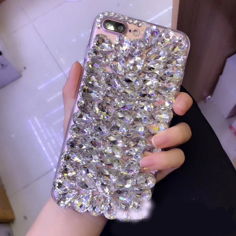 Husa din silicon cu pietre alb pentru iPhone XR