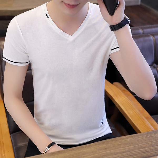 Három színben, V-nyakú férfi alkalmi póló