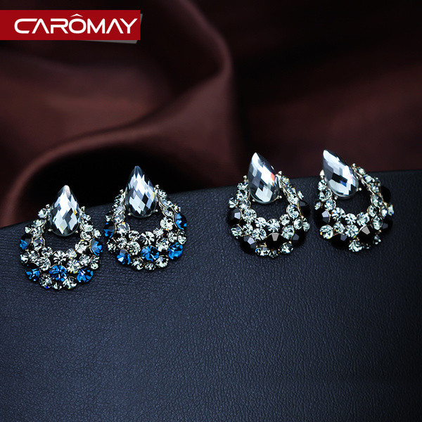 Modern fülbevaló kék kövekkel