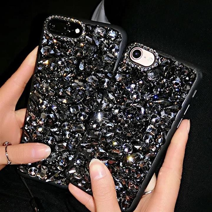 Θήκη από σιλικόνη με μαύρες πέτρες για iPhone 7 και iPhone 8