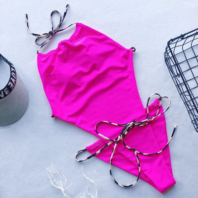 Ολόσωμο γυναικέιο μαγιό εξώπλατο και κορδόνια σε διάφορα χρώματα