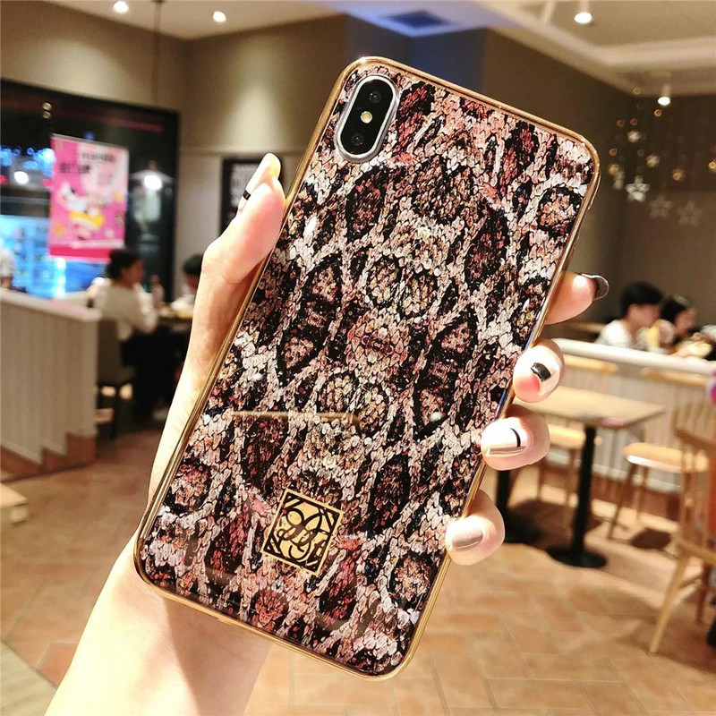 Силиконов калъф със змийски принт за iPhone 7 и iPhone 8