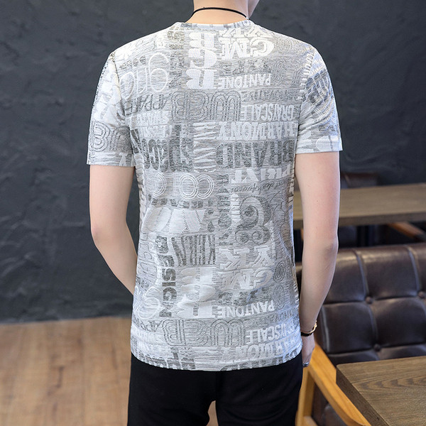 Modern férfi póló V-nyakkal, négy színben