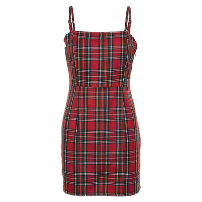 Γυναικείο φόρεμα Λεπτό μοντέλο με λεπτούς ιμάντες σε κόκκινο χρώμα