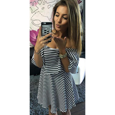 Két részből álló női csíkos szett három színben