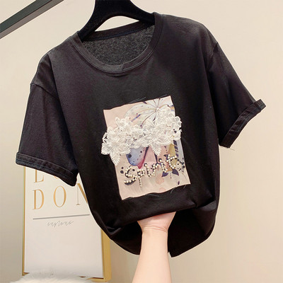 Női póló csipkével és gyöngyökkel több színben