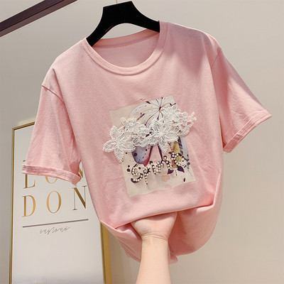 Női póló csipkével és gyöngyökkel több színben