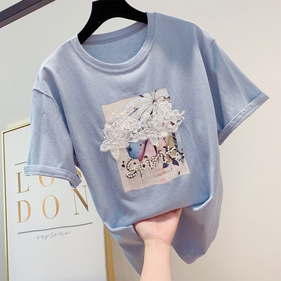 Női póló csipkével és gyöngyökkel több színben