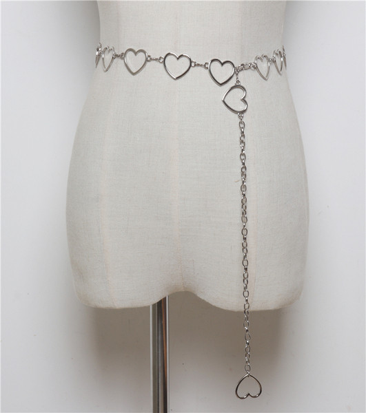 Modern fém női öv arany és ezüst színben