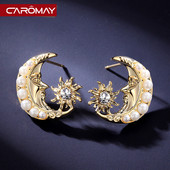 Hold alakú gyöngyös fülbevaló