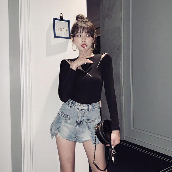 Γυναικείες μπλούζες με μακριά μανίκια και φερμουάρ