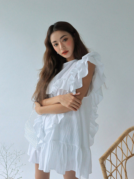 Дамска лятна рокля в два цвята 