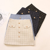 Fusta de dama eleganta cu nasturi in patru culori