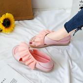 Casual γυναικείες παντόφλες σε λευκό, μαύρο και ροζ χρώμα