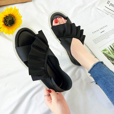 Casual γυναικείες παντόφλες σε λευκό, μαύρο και ροζ χρώμα