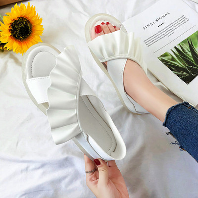 Casual γυναικείες παντόφλες σε λευκό, μαύρο και ροζ χρώμα