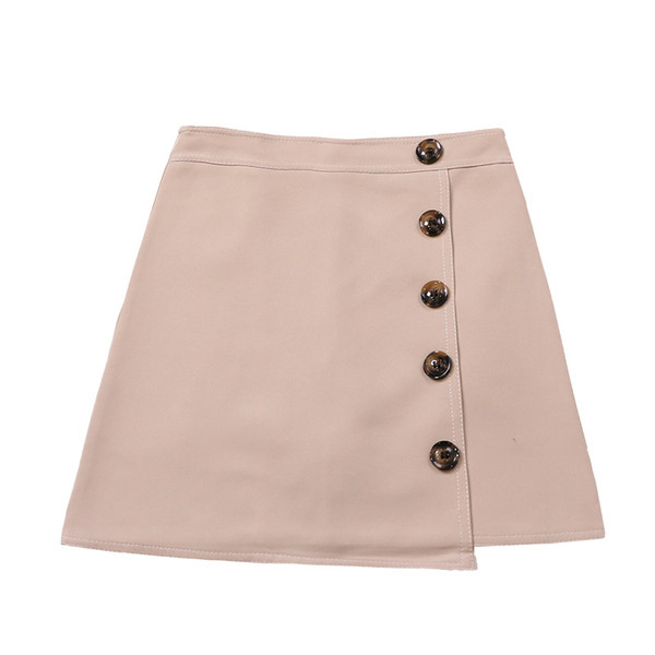 Modern női szoknya gombokkal, három színben