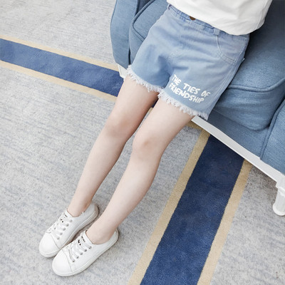 Gyermek rövid farmernadrág felirattal - lányoknak