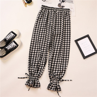 Ежедневен дамски панталон с връзки с флорален мотив