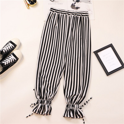 Ежедневен дамски панталон с връзки с флорален мотив