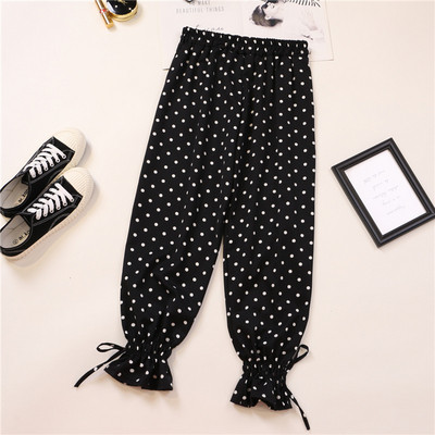 Ежедневен дамски панталон с връзки с флорален мотив