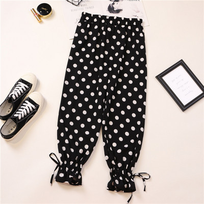 Ежедневен дамски панталон с връзки с флорален мотив