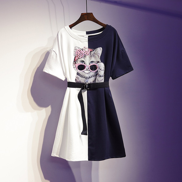 Γυναικείο φόρεμα με κοντό μανίκι σε λευκό και μαύρο χρώμα