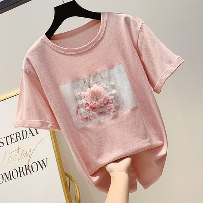 Γυναικεία μπλούζα με εφαρμογή και στοιχείο 3D