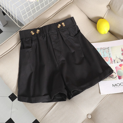 Модерни дамски къси панталони с копчета и джоб в няколко цвята