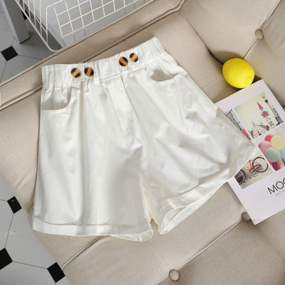 Модерни дамски къси панталони с копчета и джоб в няколко цвята