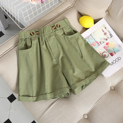 Модерни дамски къси панталони с копчета и джоб в няколко цвята