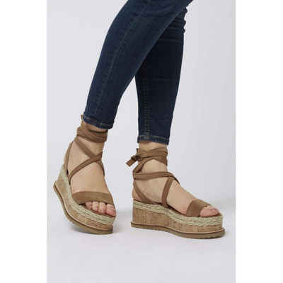 Γυναικεία μοντέρνα σανδάλια με πλατφόρμα eco σουέτ σε τέσσερα χρώματα