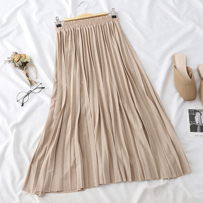 Fusta de dama moderna plisata cu talie inalta in patru culori