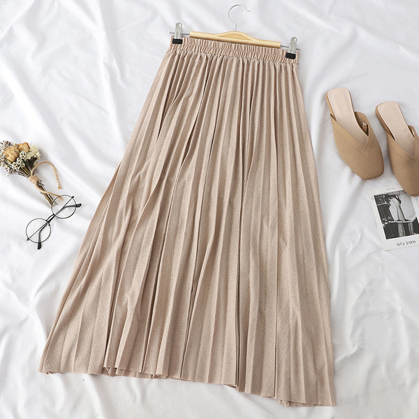 Fusta de dama moderna plisata cu talie inalta in patru culori