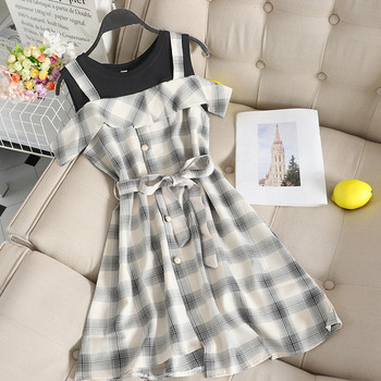 Καθημερινό γυναικείο φόρεμα  με ζώνη σε διάφορα χρώματα