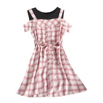 Καθημερινό γυναικείο φόρεμα  με ζώνη σε διάφορα χρώματα