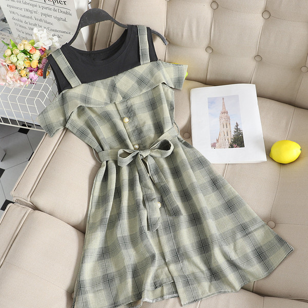 Καθημερινό γυναικείο φόρεμα  με ζώνη σε διάφορα χρώματα