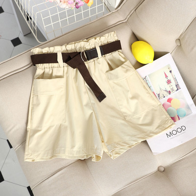 Актуални къси дамски панталони с висока талия и странични джобове в няколко цвята