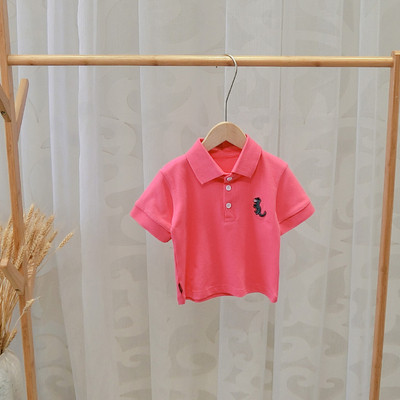 Gyerek póló fiúknak négy színben gombokkal és hímzéssel