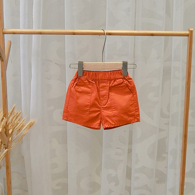 Детски къси панталони за момчета в зелен и оранжев цвят