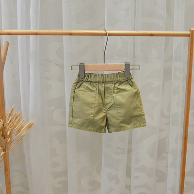 Детски къси панталони за момчета в зелен и оранжев цвят